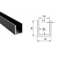 SVART U-PROFIL, 10MM GLAS